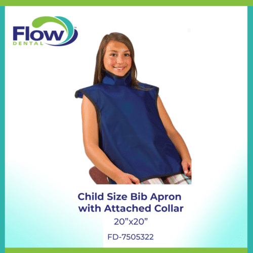 Flow Dental Child Bib Apron with Attached Collar, 20" x 20"