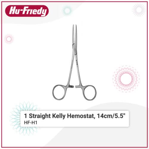 1 Straight Kelly Hemostat, 14cm/5.5"