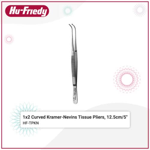 1x2 Curved Kramer-Nevins Tissue Pliers, 12.5cm/5"