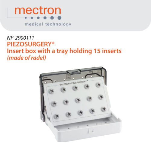 PIEZOSURGERY® insert box with a tray holding 15 inserts (made of radel)